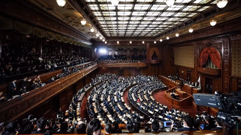 Общий вид заседания Парламента Японии в Токио, 18 февраля 2026 года. (Фото: Синьхуа/ВИА)