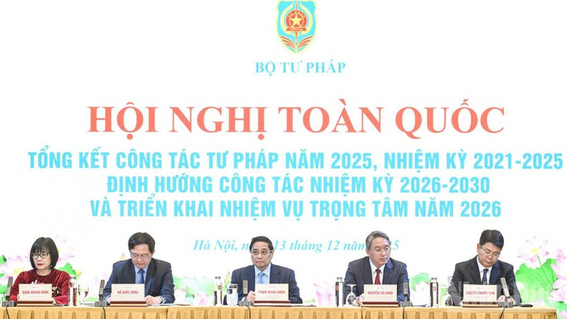 Премьер-министр Фам Минь Тьинь председательствует на конференции. (Фото: Чан Хай)