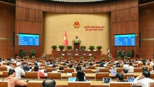 Результаты голосования по принятию Резолюции НС о внесении изменений и дополнений в отдельные положения Конституции 2013 года. (Фото: Тхюи Нгуен)