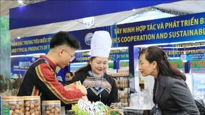 Вид на 25-ю Вьетнамско-Китайскую международную торговую ярмарку в провинции Лаокай. (Фото: ВИА)