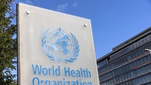 Логотип ВОЗ в штаб-квартире ВОЗ в Женеве, Швейцария. (Фото: Рейтер)