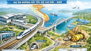 Модель проекта высокоскоростной железной дороги Север–Юг (изображение, созданное ИИ).