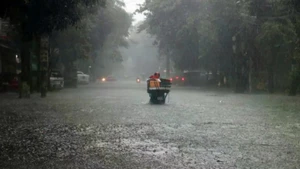 Сильные дожди 3 ноября вызвали серьёзные подтопления на многих дорогах провинции Нгеан. (Фото: ВИА)