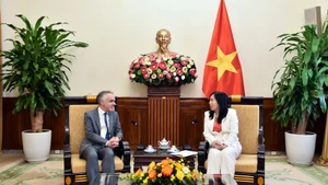 Заместитель министра иностранных дел Ле Тхи Тху Ханг приняла директора департамента Азии и Океании Министерства иностранных дел Франции. (Фото: ВИА)