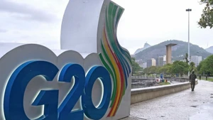 Символ G20 в Рио-де-Жанейро (Бразилия) в ноябре прошлого года. Фото: Синьхуа/ВИА