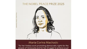 Портрет лауреата Нобелевской премии мира 2025 года. (Фото: Facebook Nobel Prize)
