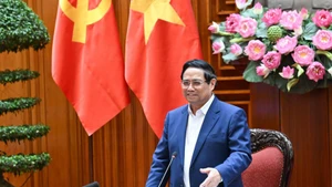 Премьер-министр Фам Минь Тьинь выступает на заседании. (Фото: Чан Хай)