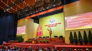 Общий вид церемонии открытия XIV съезда Коммунистической партии Вьетнама. (Фото: Зюи Линь)