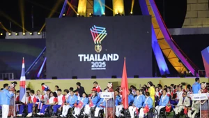 Делегация вьетнамских спортсменов с ограниченными возможностями на церемонии открытия. (Фото: ВИА)