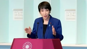 Правящая Либерально-демократическая партия Японии избрала своим новым председателем г-жу Санаэ Такаити. (Фото: Синьхуа)
