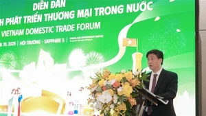 Заместитель директора Агентства по надзору и развитию внутреннего рынка Буй Нгуен Ань Туан выступает на Форуме внутренней торговли Вьетнама. (Фото: ВИА)