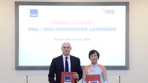 Церемония подписания Соглашения о сотрудничестве между ВИА и ТАСС (Российская Федерация). (Фото: ВИА)