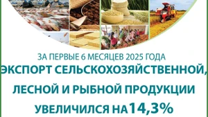 Экспорт сельскохозяйственной, лесной и рыбной продукции увеличился на14,3%
