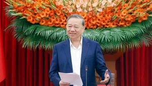 Генеральный секретарь То Лам выступает с речью. (Фото: ВИА)