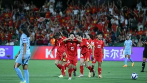 Нган Тхи Ван Ши открыла счет. (Фото: Федерация футбола Вьетнама)