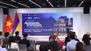 Вице-премьер Чан Хонг Ха выступает на конференции. Фото: ВИА