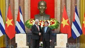 Президент Лыонг Кыонг и Первый секретарь ЦК КПК, Президент Кубы Мигель Диас-Канель Бермудес. Фото: Тхюи Нгуен