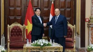 Президент Вьетнама Лыонг Кыонг встречается с Председателем Сената Египта Абдель Вахабом Абдель Разеком. Фото: ВИА