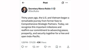 Пост Госсекретаря США Марко Рубио в социальной сети X от 11 июля. Фото: ВИА