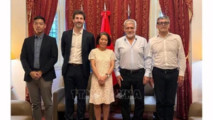 Посол Нго Минь Нгует принимает делегацию CLATE. Фото: ВИА