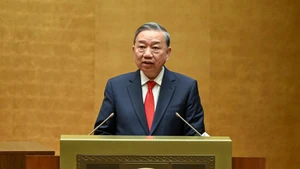 Генеральный секретарь ЦК КПВ То Лам выступает с руководящей речью. Фото: Зюи Линь