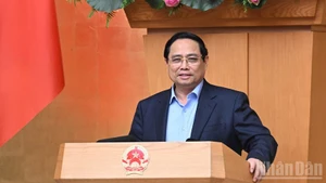 Премьер-министр Фам Минь Тьинь выступает на заседании. Фото: Чан Хай