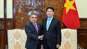 Президент Лыонг Кыонг принимает Посла Филиппин во Вьетнаме Мейнардо Лос Баноса Монтеалегре. Фото: Тхюи Нгуен