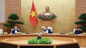 Премьер-министр Фам Минь Тьинь председательствует на заседании. Фото: ВИА