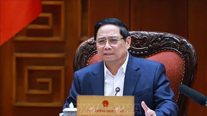 Премьер-министр Фам Минь Тьинь выступает на заседании. Фото: ВИА 