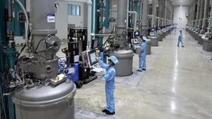 Производственная линия материалов для солнечных батарей на предприятии JA Solar Vietnam Co., Ltd., инвестированном Гонконгом (Китай), расположенном в промышленном парке Куангчау провинции Бакнинь. Фото: ВИА