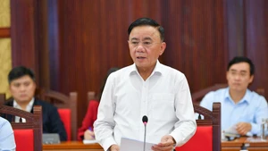 Товарищ Чан Кам Ту выступает на заседании. Фото: Тхэ Дай