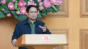 Премьер-министр Фам Минь Тьинь выступает на заседании. Фото: Чан Хай