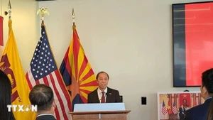 Посол Вьетнама в США Нгуен Куок Зунг выступает на мероприятии. Фото: ВИА