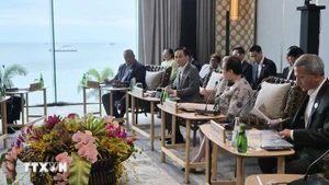 Министр иностранных дел Ле Хоай Чунг (2-й слева) на совещании. Фото: ВИА