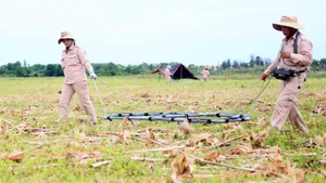 Члены группы MAG ведут работы по разминированию в общине Дайчать, провинция Куангчи. Фото: ВИА