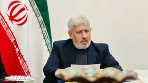 Временный поверенный в делах Ирана во Вьетнаме Мохаммад Мирали Мохаммади выступает на встрече. Фото: ВИА