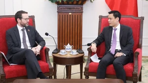 Замминистра иностранных дел Данг Хоанг Зянг и Посол Великобритания во Вьетнаме Иэн Фрю. Фото: baoquocte.vn