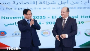 Премьер-министр Фам Минь Тьинь и Премьер-министр Алжира Сифи Гриеб на Вьетнамско-алжирском экономическом форуме. Фото: ВИА