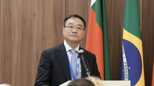 Замминистра общественной безопасности Фам Тхе Тунг выступает на пленарном заседании.