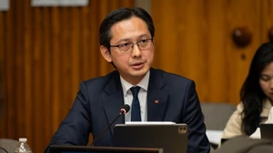 Глава Постоянного миссии Вьетнама при ООН Посол До Хунг Вьет выступает на мероприятии. Фото: ВИА