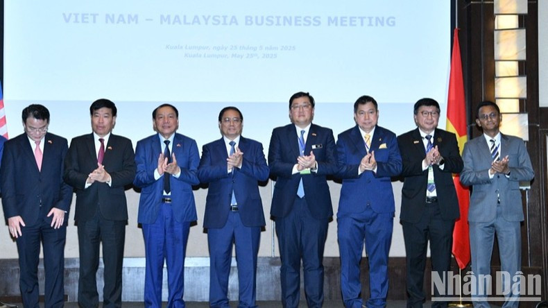 Премьер-министр Фам Минь Тьинь с делегатами, участвовавшими в программе. Фото: Тхань Жанг