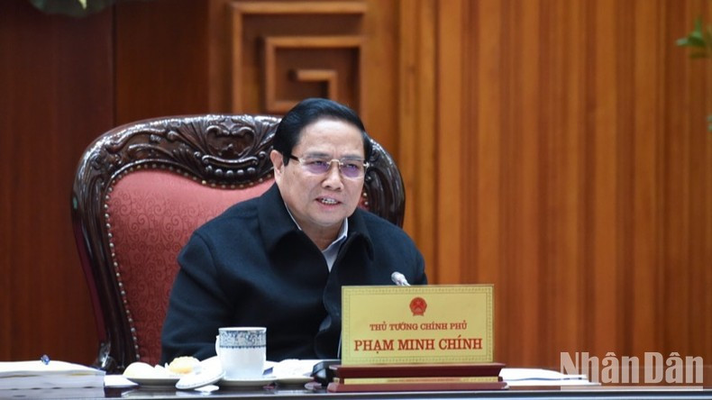 Премьер-министр Фам Минь Тьинь выступает с речью. Фото: Чан Хай Премьер-министр Фам Минь Тьинь выступает с речью. Фото: Чан Хай