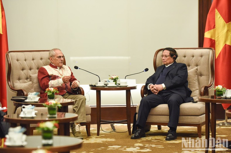 Премьер-министр Фам Минь Тьинь и Президент Тимора-Лешти Жозе Рамуш-Орта. Фото: Чан Хай Премьер-министр Фам Минь Тьинь и Президент Тимора-Лешти Жозе Рамуш-Орта. Фото: Чан Хай