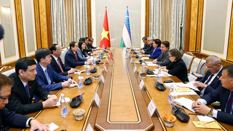 Председатель Сената Узбекистана Танзила Нарбаева председательствовала на церемонии встречи и переговорах с Председателем Национального собрания Вьетнама Чан Тхань Маном. Фото: ВИА