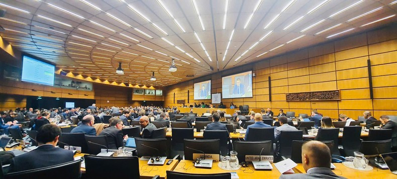 Общий вид заседания Совета управляющих МАГАТЭ в марте 2025 года. Общий вид заседания Совета управляющих МАГАТЭ в марте 2025 года.