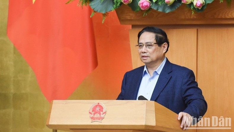 Премьер-министр Фам Минь Тьинь выступает с речью. Фото: Чан Хай Премьер-министр Фам Минь Тьинь выступает с речью. Фото: Чан Хай