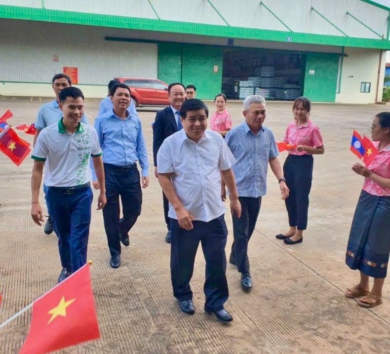 Министр Нгуен Тьи Зунг посещает завод акционерного общества Greenfeed Vietnam.