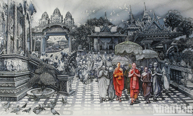 Работа «Кхмерский фестиваль в Камау». Работа «Кхмерский фестиваль в Камау».