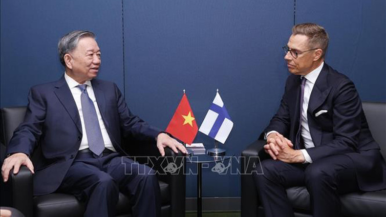 Генеральный секретарь ЦК КПВ, Президент Вьетнама То Лам и Президент Финляндии Александр Стубб. Фото: ВИА Генеральный секретарь ЦК КПВ, Президент Вьетнама То Лам и Президент Финляндии Александр Стубб. Фото: ВИА