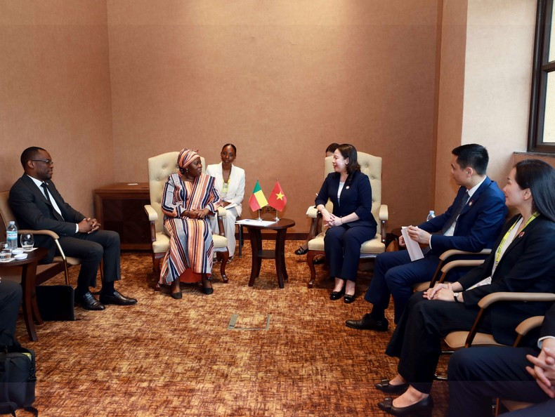 Вице-президент Во Тхи Ань Суан на встрече с Вице-президентом Бенина Мариам Чаби Талата. Фото: ВИА Вице-президент Во Тхи Ань Суан на встрече с Вице-президентом Бенина Мариам Чаби Талата. Фото: ВИА
